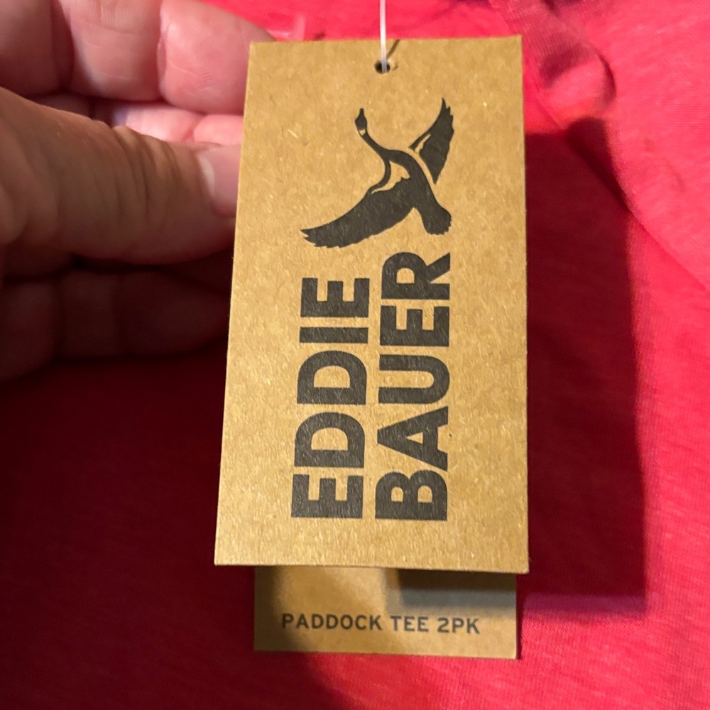 NWT Eddie Bauer Women's White and Pink Short Sleeve Tees - Picture 6 of 8